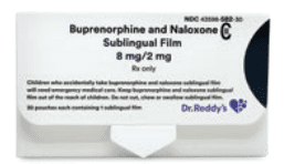 Pill 8 Orange Rectangle is Buprenorphine Hydrochloride and Naloxone Hydrochloride Sublingual Film