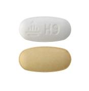 Pill Logo H9 Yellow & White Capsule/Oblong is Hydrochlorothiazide and Telmisartan