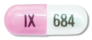 Pill IX 684 Pink & White Capsule/Oblong is Dexmethylphenidate Hydrochloride Extended-Release