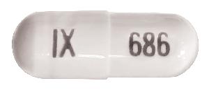 Pill IX 686 White Capsule/Oblong is Dexmethylphenidate Hydrochloride Extended-Release