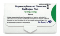 Pill 12 Orange Rectangle is Buprenorphine Hydrochloride and Naloxone Hydrochloride Sublingual Film