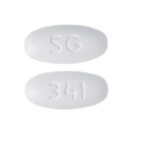 Pill SG 341 White Elliptical/Oval is Olmesartan Medoxomil