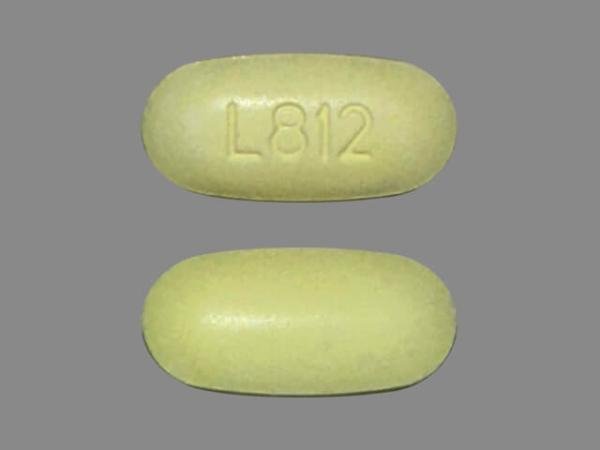 Pill L812 Yellow Oval is Dextromethorphan Hydrobromide and Guaifenesin Extended Release