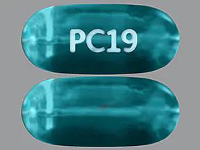 Pill PC19 Blue Capsule/Oblong is Naproxen Sodium