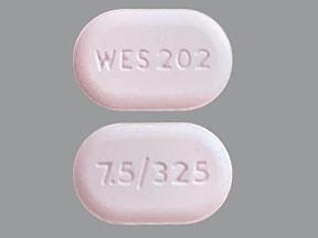 Pill WES 202 7.5/325 Pink Capsule-shape is Acetaminophen and Oxycodone Hydrochloride