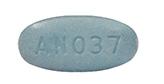 Pill AN037 Blue Oval is Guaifenesin Extended-Release