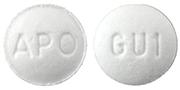 Pill APO GU1 White Round is Guanfacine Hydrochloride Extended-Release