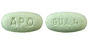 Pill APO GUA 4 Green Oval is Guanfacine Hydrochloride Extended-Release