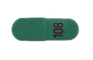 Pill 108 Green Capsule-shape is Dexmethylphenidate Hydrochloride Extended Release