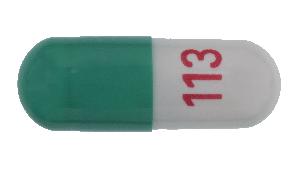 Pill 113 Green & White Capsule/Oblong is Dexmethylphenidate Hydrochloride Extended Release