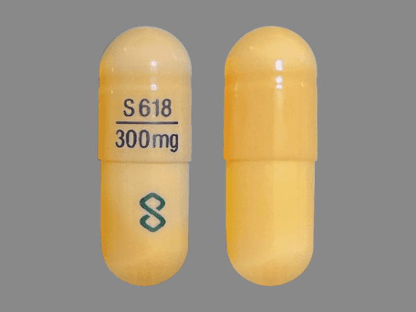 Pill S618 300 mg Logo Yellow Capsule/Oblong is Gabapentin