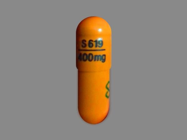 Pill S619 400 mg Logo Orange Capsule/Oblong is Gabapentin