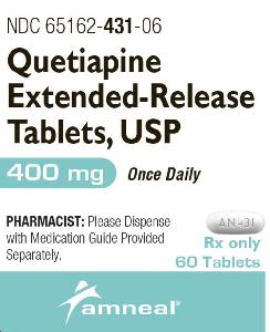 Pill AN431 White Capsule/Oblong is Quetiapine Fumarate Extended-Release