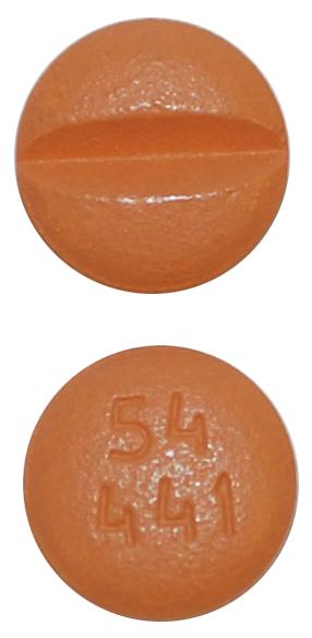 Pill 54 441 Beige Round is Imatinib Mesylate