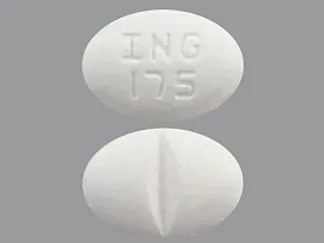 Pill ING 175 White Oval is Isosorbide Mononitrate Extended-Release