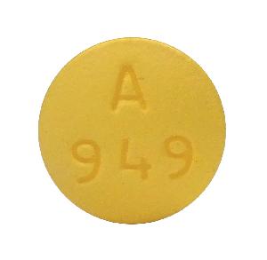 Pill A 949 Yellow Round is Lamotrigine Extended-Release
