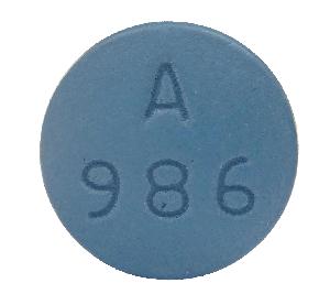 Pill A 986 Blue Round is Lamotrigine Extended-Release