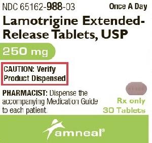 Lamotrigine extended-release 250 mg AN 988