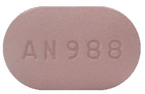 Pill AN 988 Purple Capsule/Oblong is Lamotrigine Extended-Release