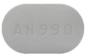 Pill AN 990 Gray Capsule/Oblong is Lamotrigine Extended-Release