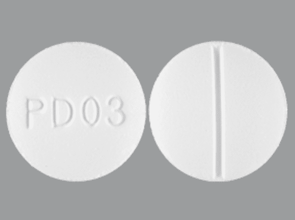 Pill PD03 White Round is Prednisone