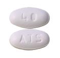 Pill ATS 40 White Oval is Atorvastatin Calcium