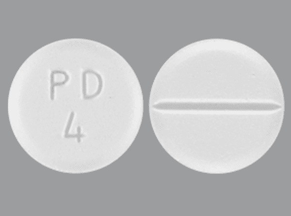 Pill PD 4 White Round is Prednisone