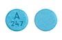 Pill A 247 Blue Round is Acetaminophen, Butalbital and Caffeine