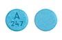 Pill A 247 Blue Round is Acetaminophen, Butalbital and Caffeine