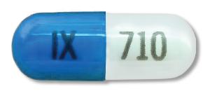 Pill IX 710 Blue & White Capsule/Oblong is Dexmethylphenidate Hydrochloride Extended-Release