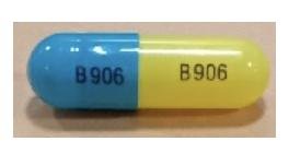 Pill B906 B906 Blue & Yellow Capsule/Oblong is Tetracycline Hydrochloride