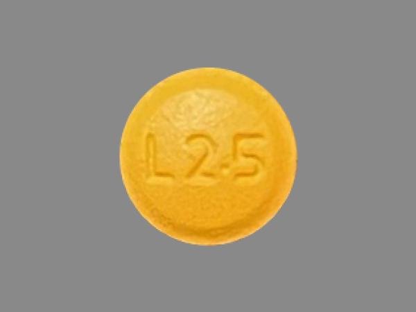 Pill L2.5 Yellow Round is Letrozole