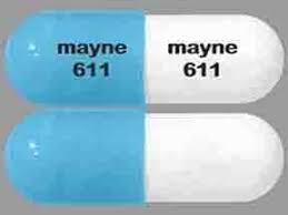 Pill mayne 611 mayne 611 Blue & White Capsule/Oblong is Methylphenidate Hydrochloride Extended-Release (LA)