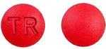Pill TR Red Round is Tranylcypromine Sulfate