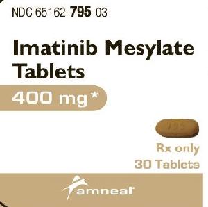 Pill AN 795 Brown Elliptical/Oval is Imatinib Mesylate