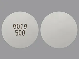 Pill 0019 500 White Round is Metformin Hydrochloride Extended-Release