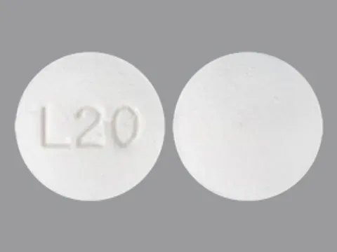 Pill L20 White Round is Olmesartan Medoxomil