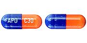 Pill APO C30 Blue Capsule-shape is Cyclobenzaprine Hydrochloride Extended-Release
