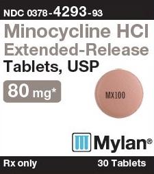Minocycline hydrochloride extended-release 80 mg MX100