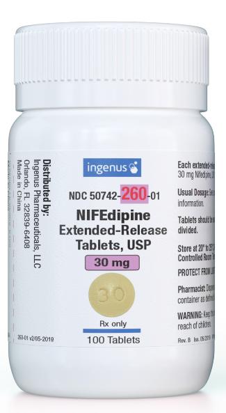 Nifedipine extended-release 30 mg 30