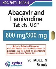 Abacavir and lamivudine 600 mg / 300 mg 1049