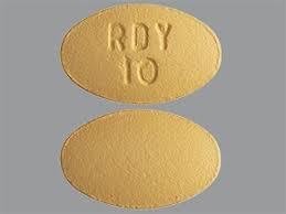 Pill RDY 10 Yellow Oval is Tadalafil