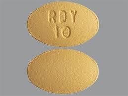 Pill RDY 10 Yellow Oval is Tadalafil
