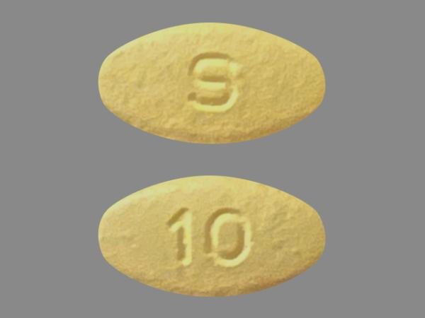 Pill S 10 Yellow Oval is Tadalafil