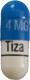 Pill 4MG Tiza Blue & White Capsule/Oblong is Tizanidine Hydrochloride