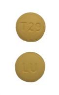 Pill LU T29 Yellow Round is Tadalafil