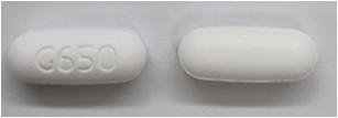 Pill G650 White Capsule/Oblong is Acetaminophen Extended Release