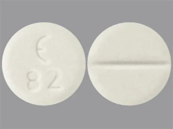 Pill E 82 White Round is Buspirone Hydrochloride