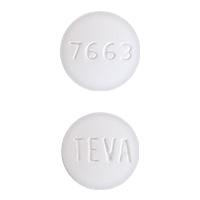Pill TEVA 7663 is Erlotinib Hydrochloride 100 mg