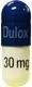 Pill Dulox 30mg Blue & White Capsule/Oblong is Duloxetine Hydrochloride Delayed-Release